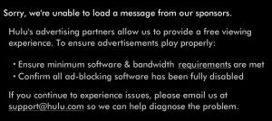 Hulu error message
